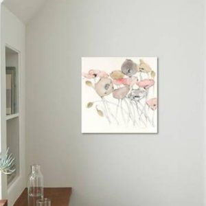 Wall Art Print "Black Line Poppies" 24" x 24"